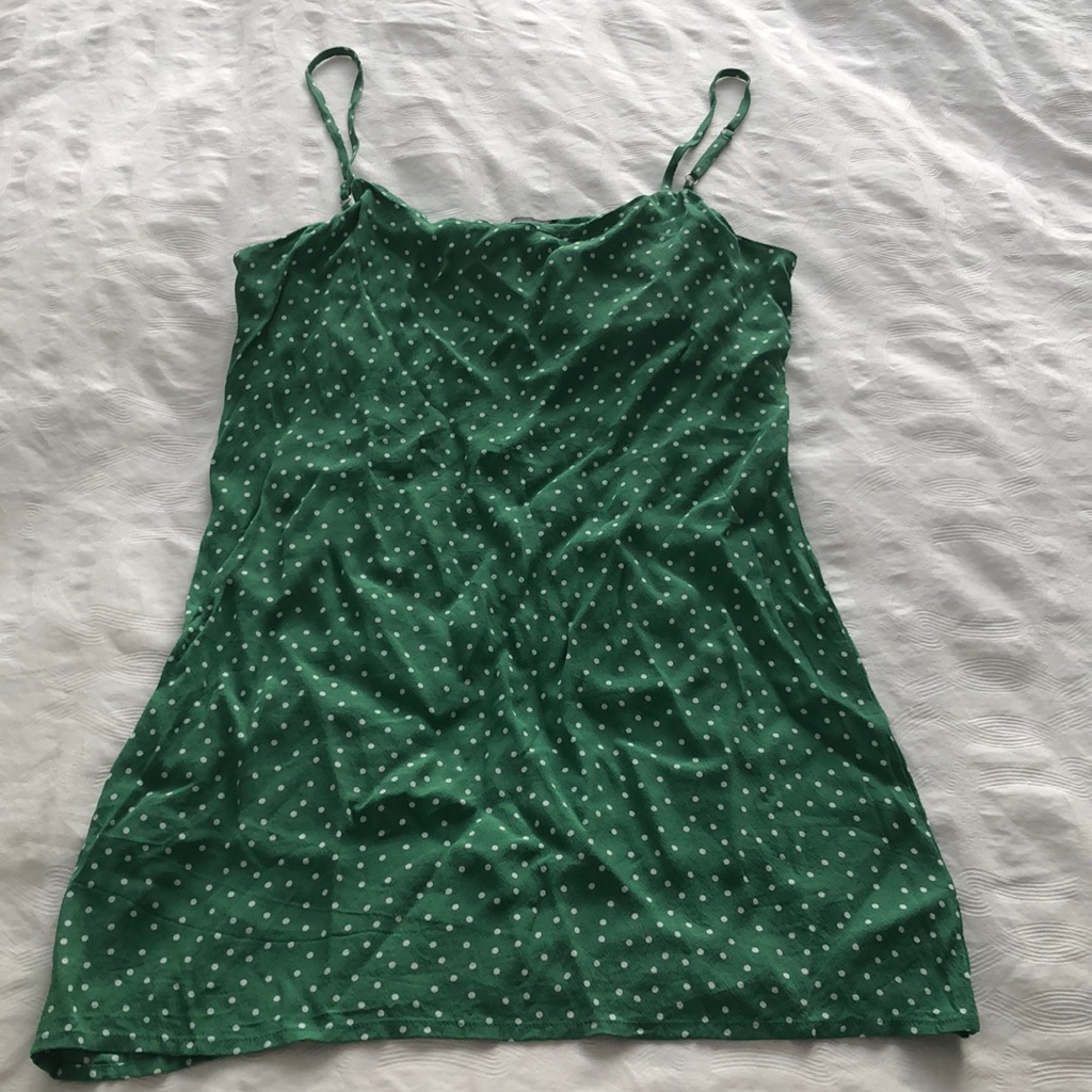 Reformation Green Polka Dot Dress